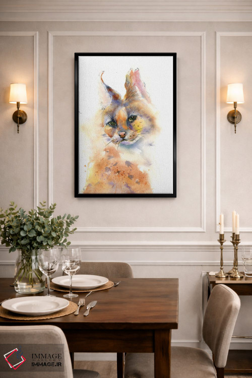 تابلو دکوراتیو گربه وحشی اثر الگا چفرانوف - D2B