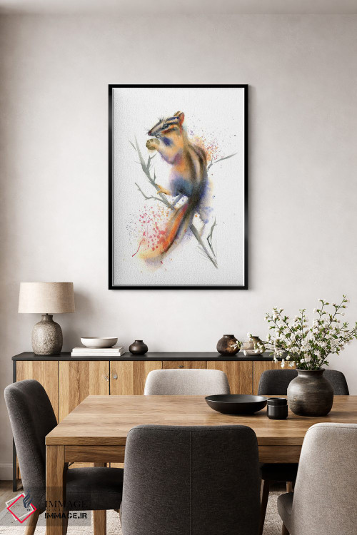 تابلو دکوراتیو سنجابک روی شاخه اثر الگا چفرانوف - D5B