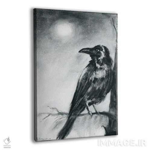 تابلو دکوراتیو کلاغ در شب اثر الگا چفرانوف - نمای پرسپکتیو محصول