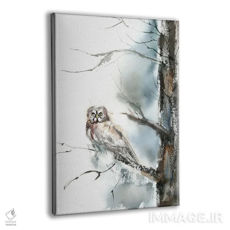 تابلو دکوراتیو جغد و درخت اثر الگا چفرانوف - نمای پرسپکتیو محصول