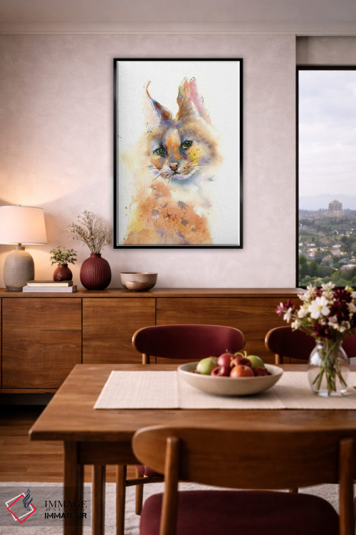 تابلو دکوراتیو گربه وحشی اثر الگا چفرانوف - D4B