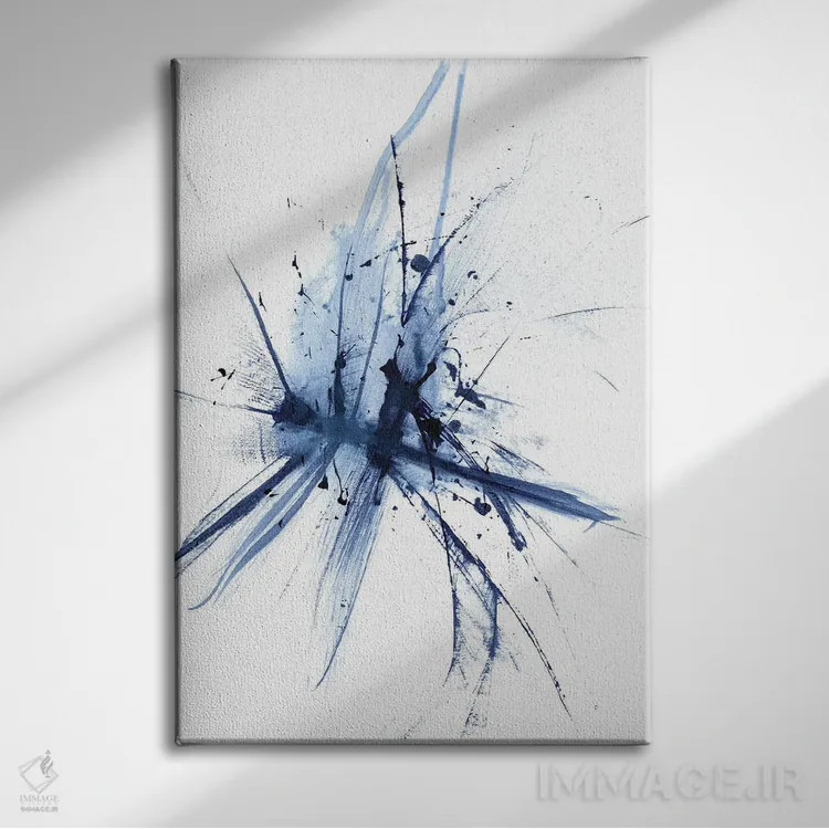 تابلو مینیمال سنجاقک انتزاعی اثر الگا چفرانوف - نمای روبهرو روی دیوار