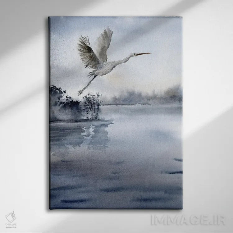 تابلو دکوراتیو آرامش در پرواز اثر الگا چفرانوف - نمای روبهرو روی دیوار
