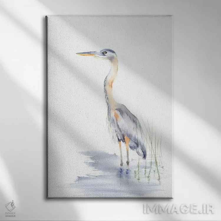 تابلو دکوراتیو مرغ آبکنار اثر الگا چفرانوف - نمای روبهرو روی دیوار