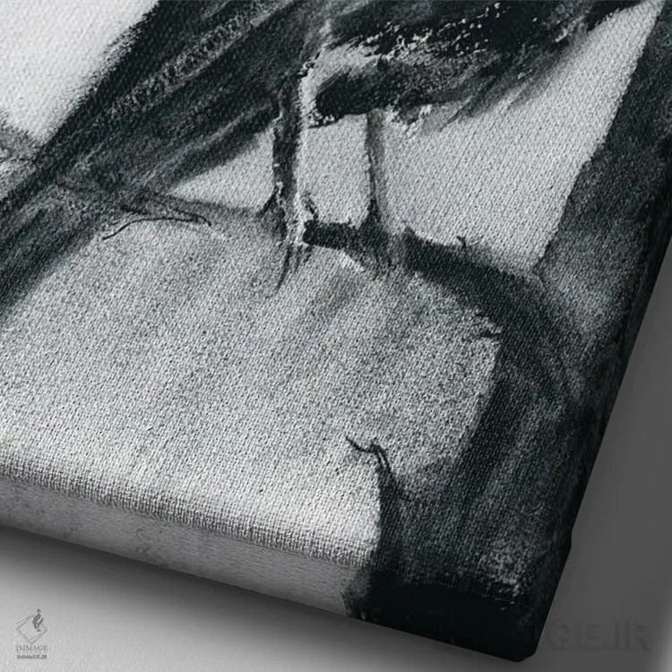 تابلو دکوراتیو کلاغ در شب اثر الگا چفرانوف - نمای نزدیک بافت بوم