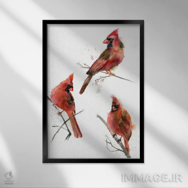 تابلو دکوراتیو کارباورال ها ۱ اثر الگا چفرانوف - نمای قابدار مشکی