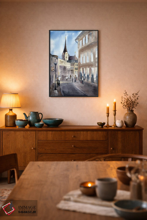 تابلو دکوراتیو چشم انداز شهری باد ایشل اثر الگا چفرانوف - D6B