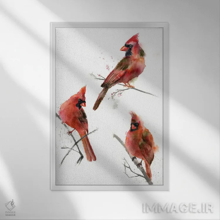 تابلو دکوراتیو کارباورال ها ۱ اثر الگا چفرانوف - نمای قابدار سفید