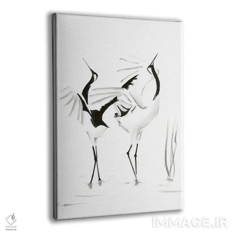 تابلو دکوراتیو لک لک ها ۱ اثر الگا چفرانوف - نمای پرسپکتیو محصول