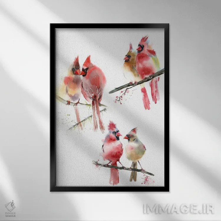 تابلو دکوراتیو کارباورال ها ۲ اثر الگا چفرانوف - نمای قابدار مشکی