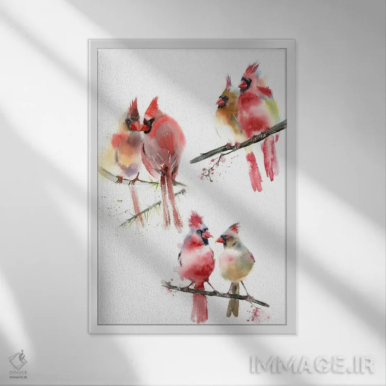 تابلو دکوراتیو کارباورال ها ۲ اثر الگا چفرانوف - نمای قابدار سفید