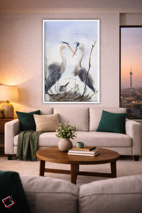 تابلو دکوراتیو خانواده مرغ آبکنار ۲ اثر الگا چفرانوف - D1W