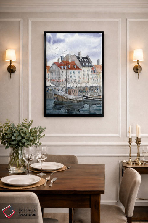 تابلو دکوراتیو چشم انداز شهری کپنهاگ اثر الگا چفرانوف - D2B