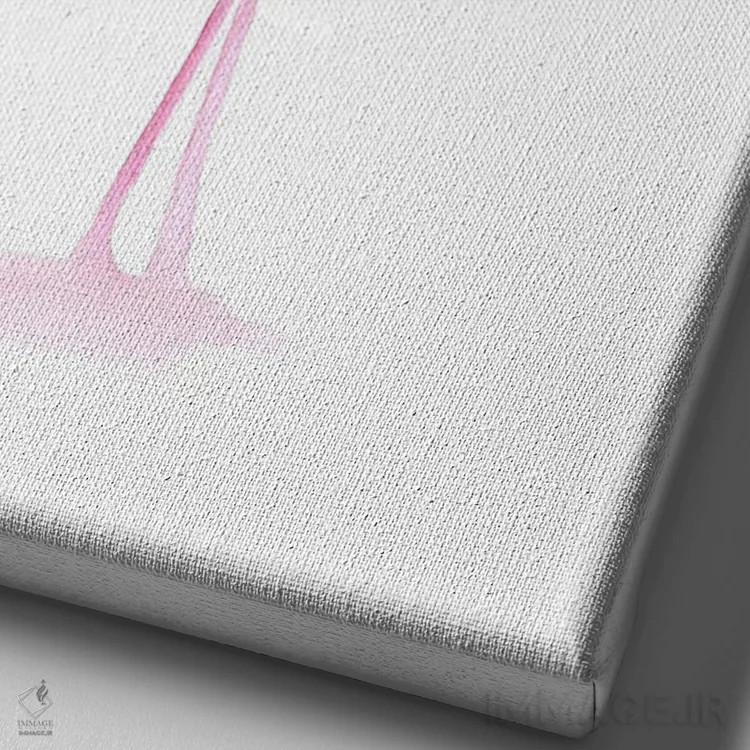 تابلو دکوراتیو ۴ فلامینگو ۱ اثر الگا چفرانوف - نمای نزدیک بافت بوم