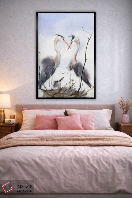 تابلو دکوراتیو خانواده مرغ آبکنار ۲ اثر الگا چفرانوف - D2B