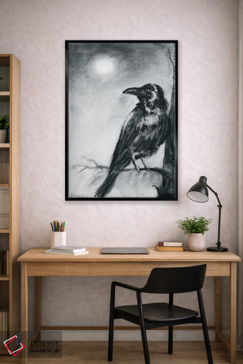تابلو دکوراتیو کلاغ در شب اثر الگا چفرانوف - D2B