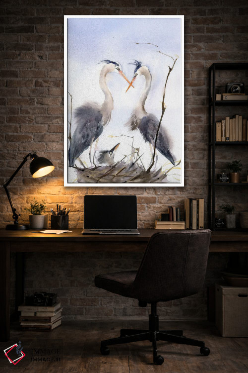 تابلو دکوراتیو خانواده مرغ آبکنار ۲ اثر الگا چفرانوف - D3W