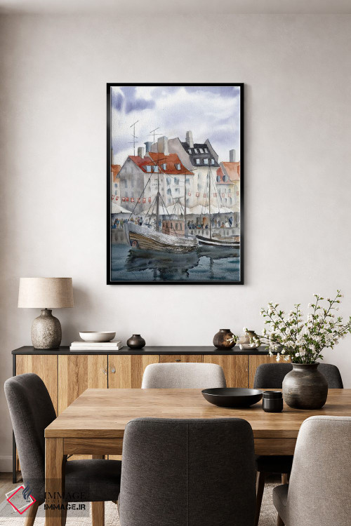 تابلو دکوراتیو چشم انداز شهری کپنهاگ اثر الگا چفرانوف - D4B