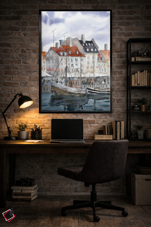 تابلو دکوراتیو چشم انداز شهری کپنهاگ اثر الگا چفرانوف - D5B