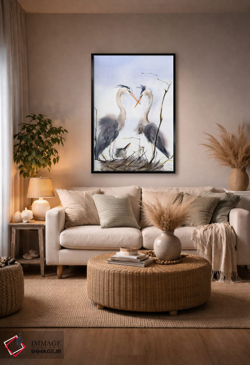 تابلو دکوراتیو خانواده مرغ آبکنار ۲ اثر الگا چفرانوف - D4B