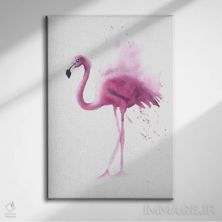 تابلو دکوراتیو ۴ فلامینگو ۴ اثر الگا چفرانوف - نمای روبهرو روی دیوار