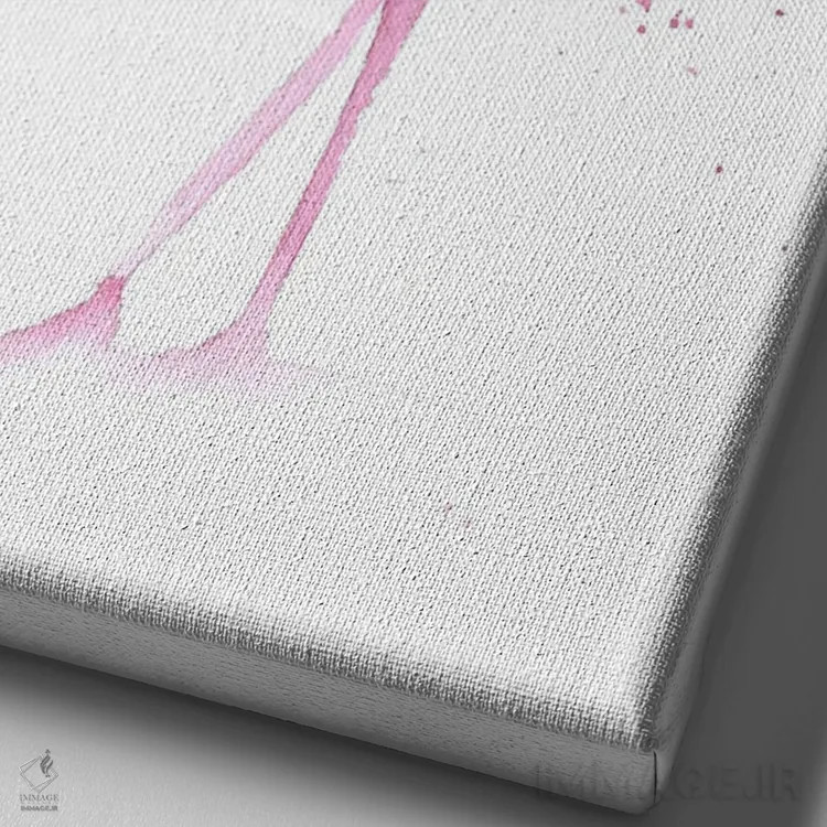 تابلو دکوراتیو ۴ فلامینگو ۴ اثر الگا چفرانوف - نمای نزدیک بافت بوم