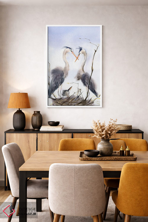 تابلو دکوراتیو خانواده مرغ آبکنار ۲ اثر الگا چفرانوف - D5W