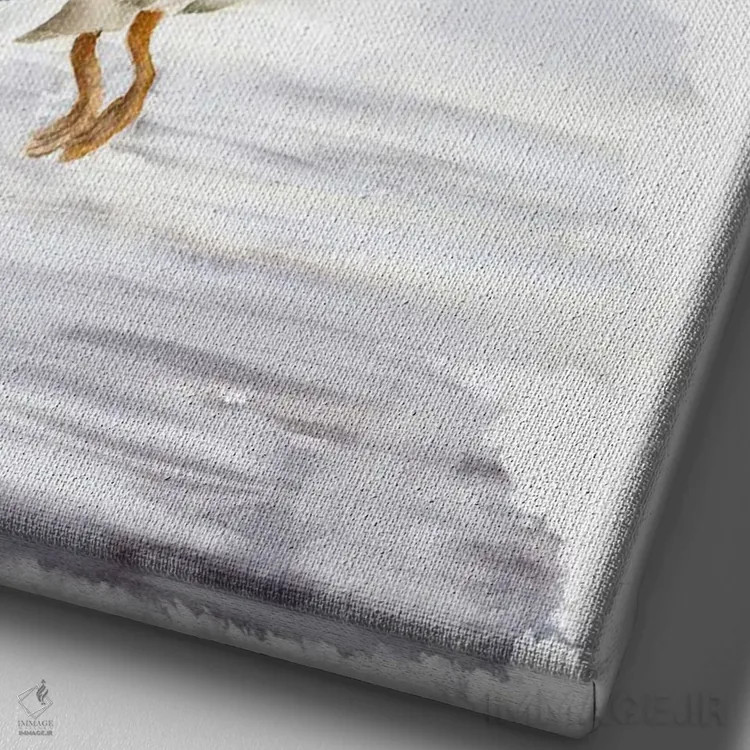 تابلو دکوراتیو اردک اثر الگا چفرانوف - نمای نزدیک بافت بوم