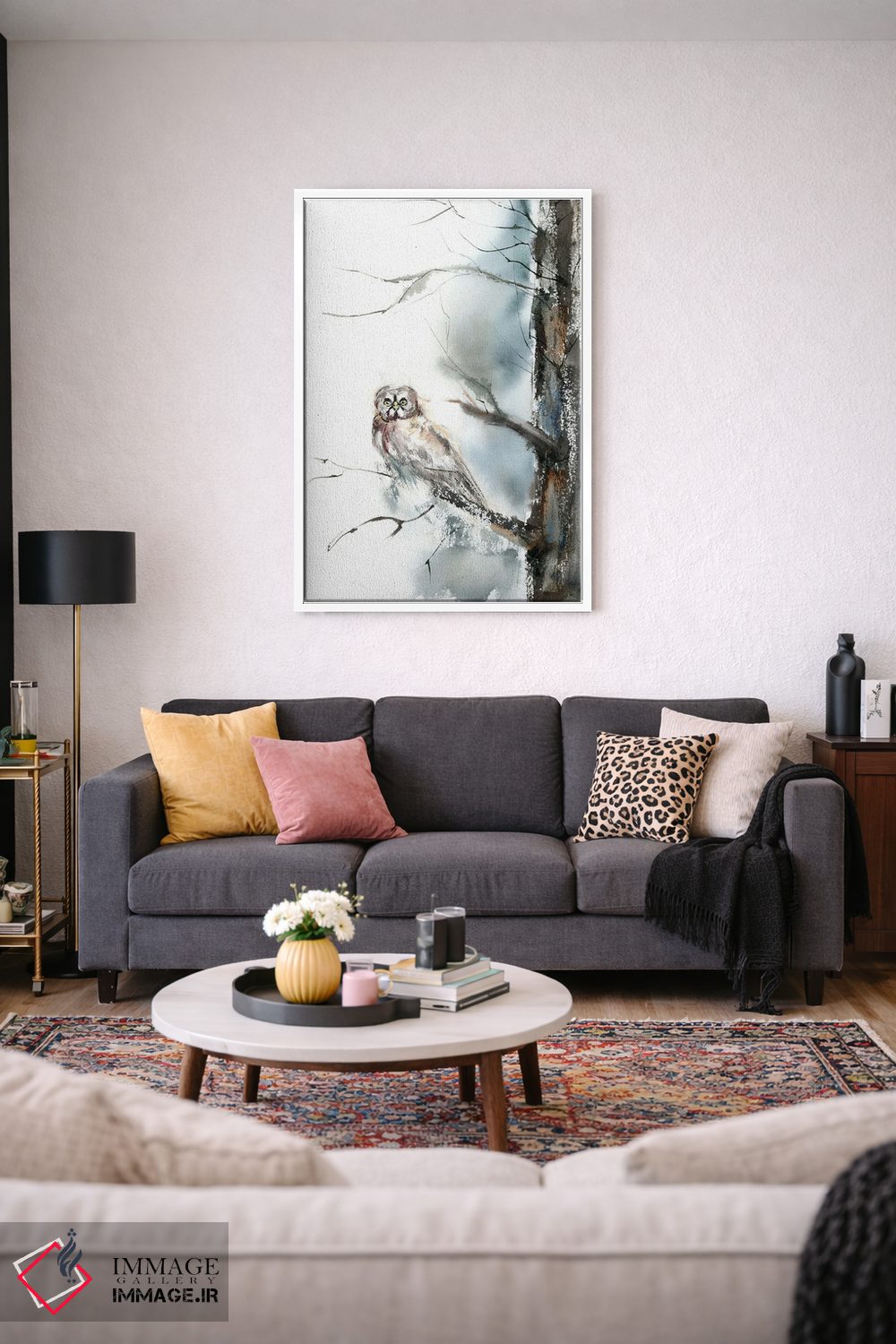 تابلو دکوراتیو جغد و درخت اثر الگا چفرانوف - D4W