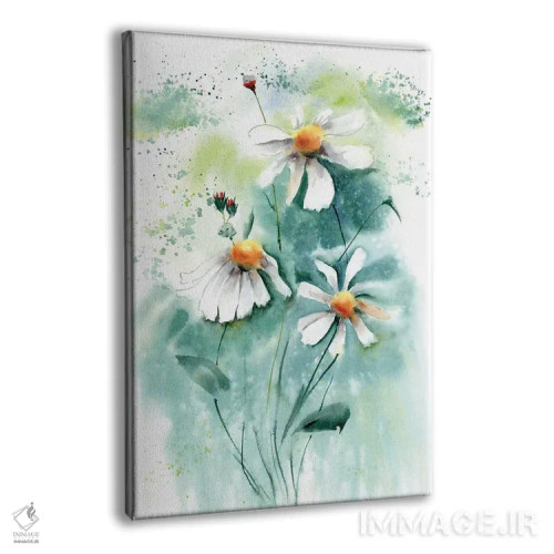 تابلو دکوراتیو گل های بابونه ۱ اثر الگا چفرانوف - نمای پرسپکتیو محصول