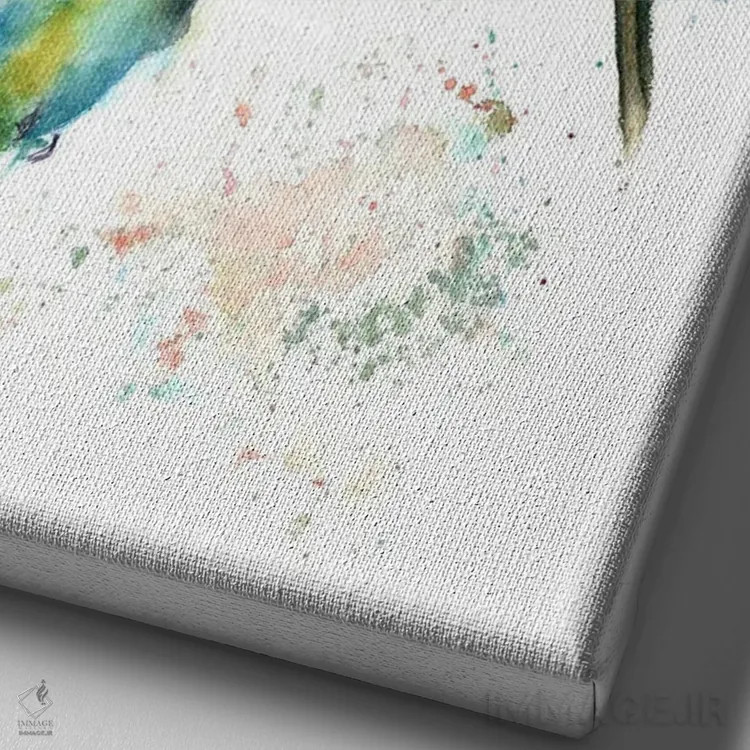 تابلو دکوراتیو مرغ مگس خوارها اثر الگا چفرانوف - نمای نزدیک بافت بوم