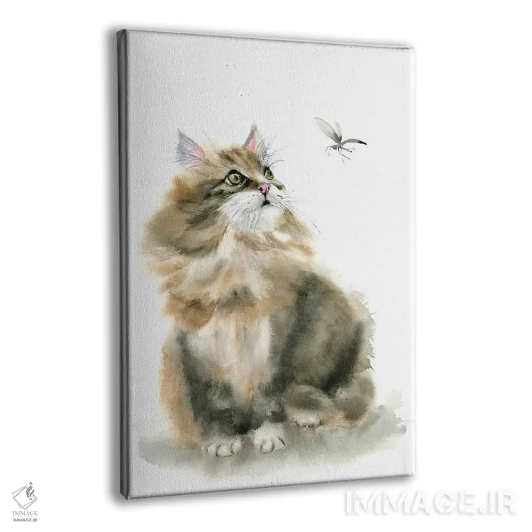 تابلو دکوراتیو گربه های رنگی ۱ اثر الگا چفرانوف - نمای پرسپکتیو محصول