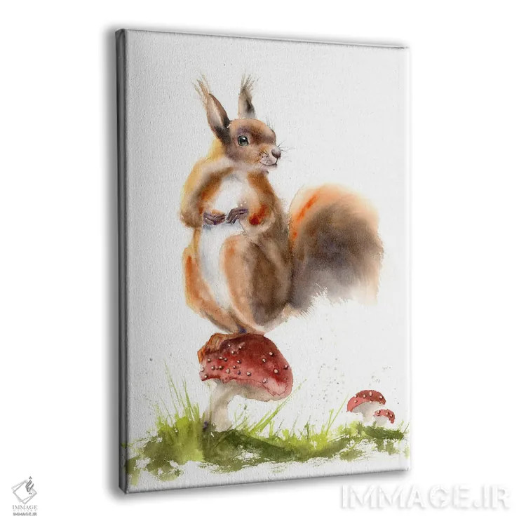 تابلو دکوراتیو سنجاب ها ۱ اثر الگا چفرانوف - نمای پرسپکتیو محصول