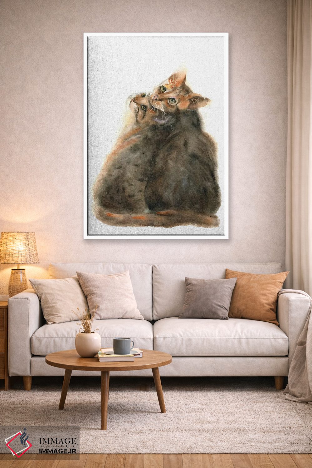 تابلو دکوراتیو گربه های رنگی ۲ اثر الگا چفرانوف - D1W