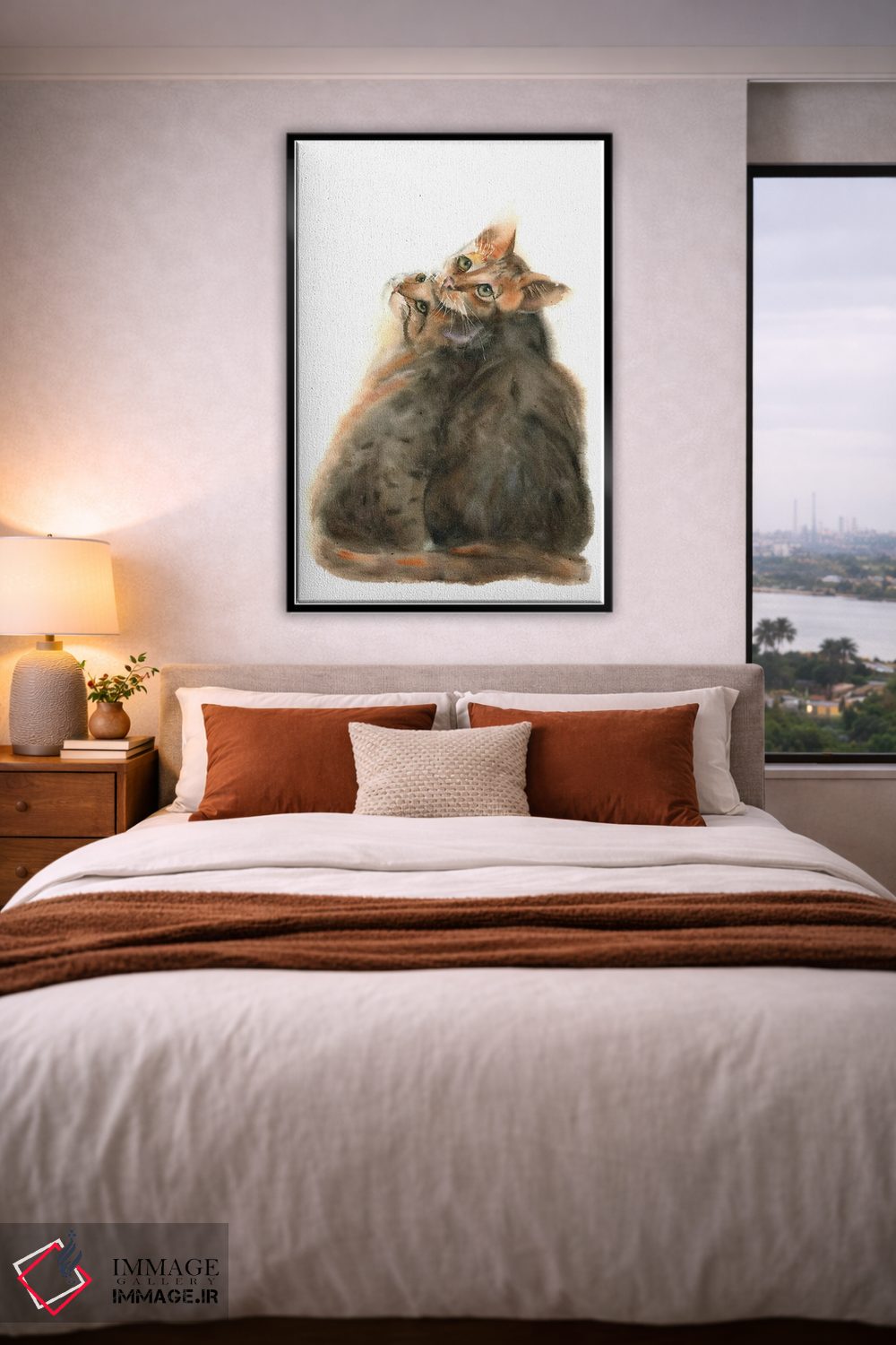 تابلو دکوراتیو گربه های رنگی ۲ اثر الگا چفرانوف - D3B