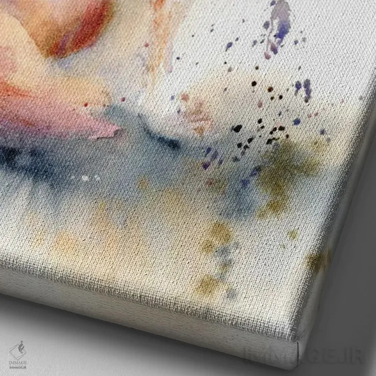 تابلو دکوراتیو روباه اثر الگا چفرانوف - نمای نزدیک بافت بوم