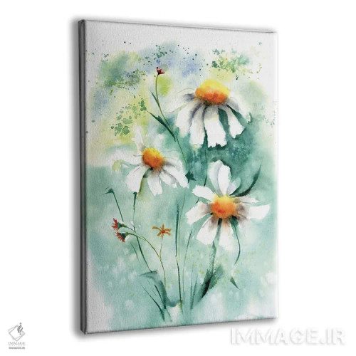 تابلو دکوراتیو گل های بابونه ۲ اثر الگا چفرانوف - نمای پرسپکتیو محصول
