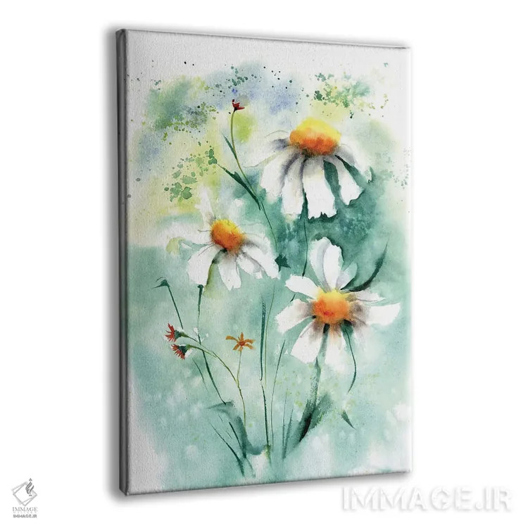 تابلو دکوراتیو گل های بابونه ۲ اثر الگا چفرانوف - نمای پرسپکتیو محصول