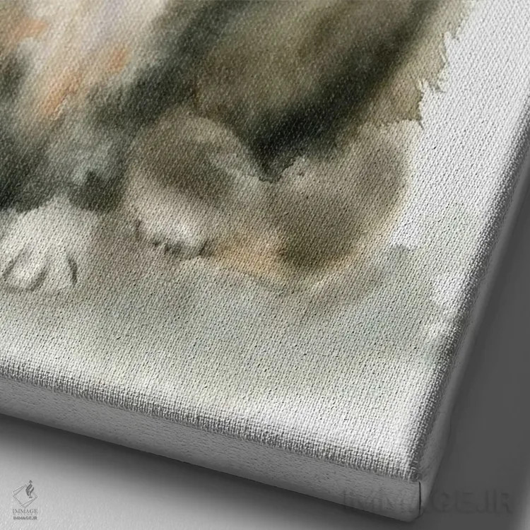 تابلو دکوراتیو گربه های رنگی ۱ اثر الگا چفرانوف - نمای نزدیک بافت بوم