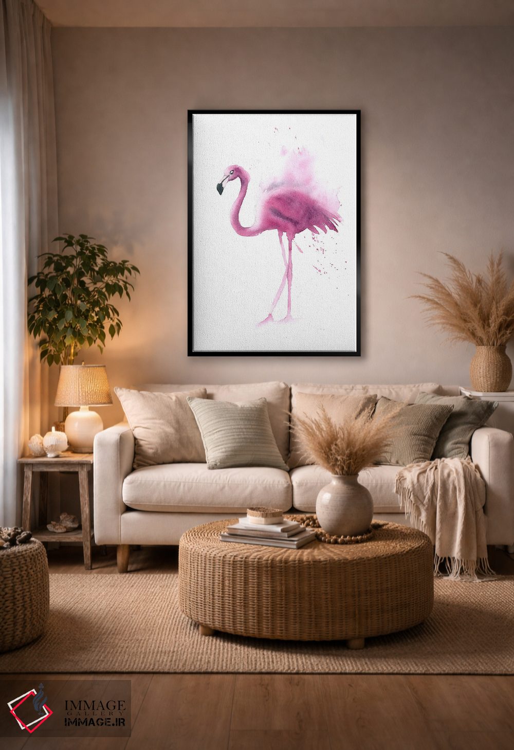 تابلو دکوراتیو ۴ فلامینگو ۴ اثر الگا چفرانوف - D5B