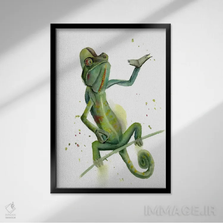 تابلو دکوراتیو آفتاب پرست اثر الگا چفرانوف - نمای قابدار مشکی