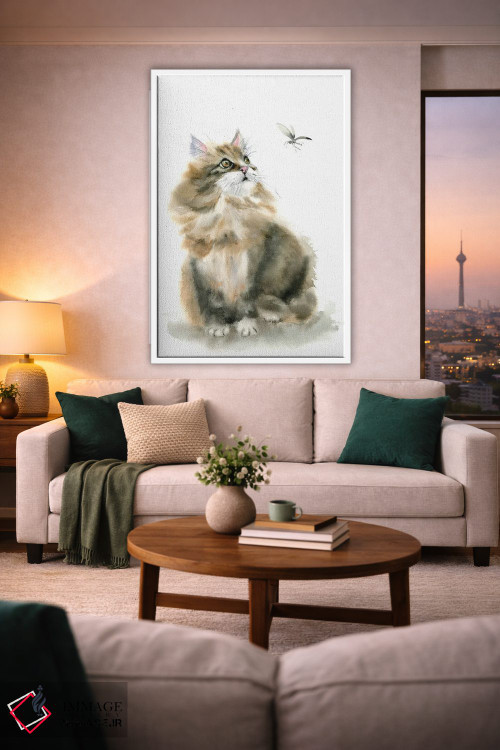 تابلو دکوراتیو گربه های رنگی ۱ اثر الگا چفرانوف - D1W