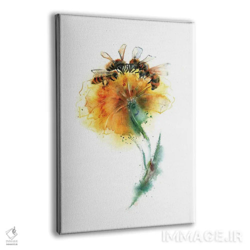 تابلو دکوراتیو سه زنبور و گل اثر الگا چفرانوف - نمای پرسپکتیو محصول