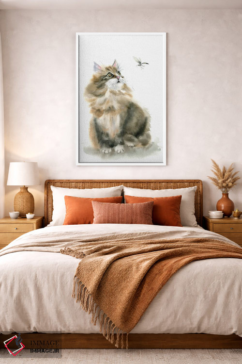 تابلو دکوراتیو گربه های رنگی ۱ اثر الگا چفرانوف - D2W