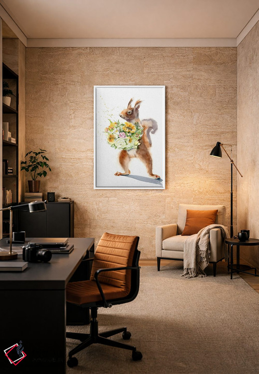 تابلو دکوراتیو سنجاب ها ۲ اثر الگا چفرانوف - D6W