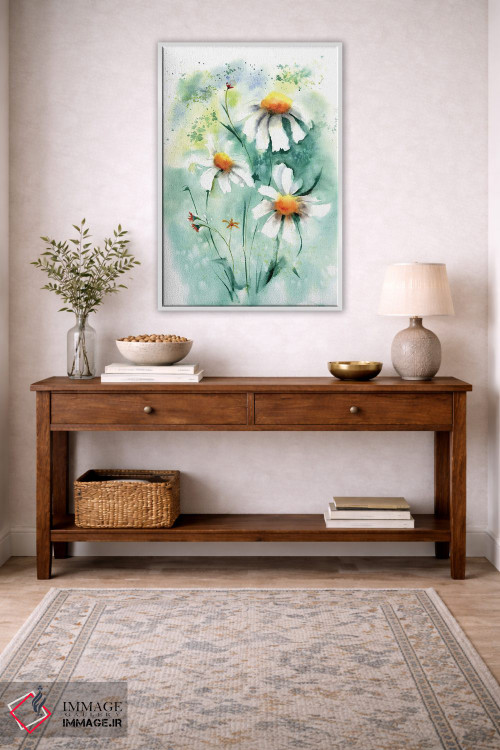 تابلو دکوراتیو گل های بابونه ۲ اثر الگا چفرانوف - D2W