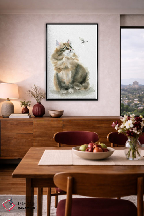 تابلو دکوراتیو گربه های رنگی ۱ اثر الگا چفرانوف - D4B