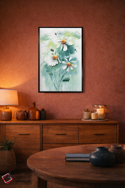تابلو دکوراتیو گل های بابونه ۱ اثر الگا چفرانوف - D4B