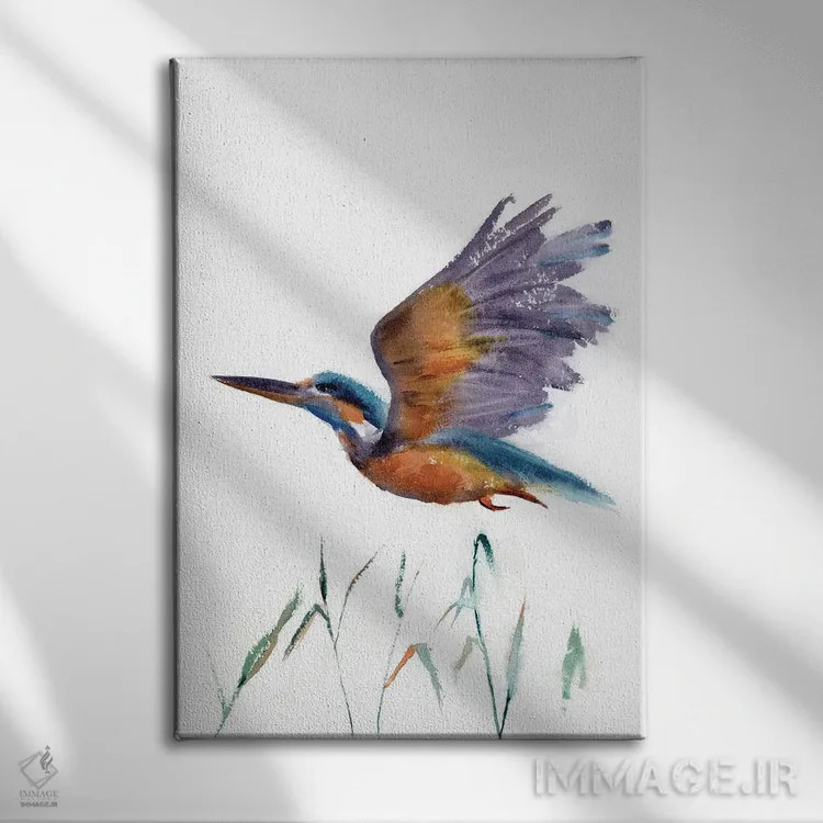 تابلو دکوراتیو ماهی خورک پروازکننده اثر الگا چفرانوف - نمای روبهرو روی دیوار