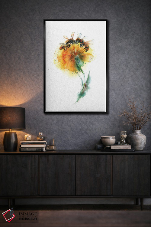 تابلو دکوراتیو سه زنبور و گل اثر الگا چفرانوف - D2B